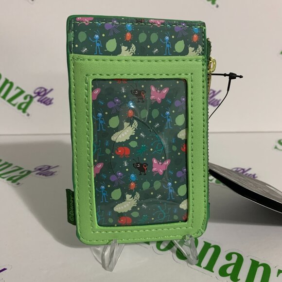 Loungefly Cardholder Disney Pixar A Bug's Life Heimlich Leaf Print Card Holder - Picture 3 of 3